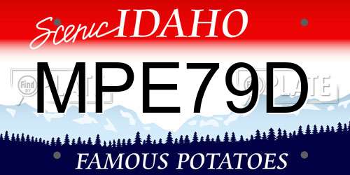 MPE79D Idaho License Plate