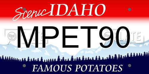 MPET90 Idaho License Plate