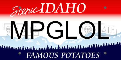 MPGLOL Idaho License Plate