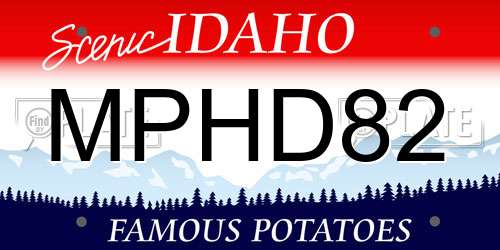 MPHD82 Idaho License Plate