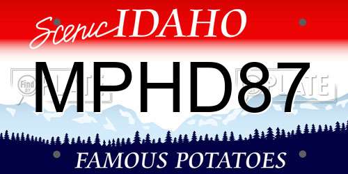 MPHD87 Idaho License Plate
