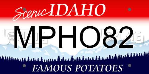 MPHO82 Idaho License Plate