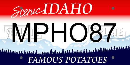 MPHO87 Idaho License Plate