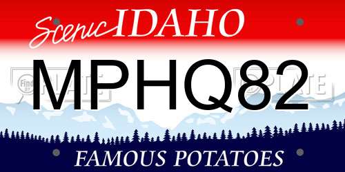 MPHQ82 Idaho License Plate