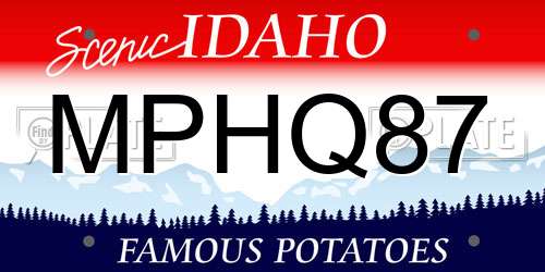 MPHQ87 Idaho License Plate