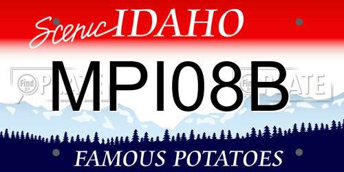 MPI08B Idaho License Plate