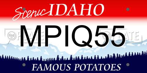 MPIQ55 Idaho License Plate