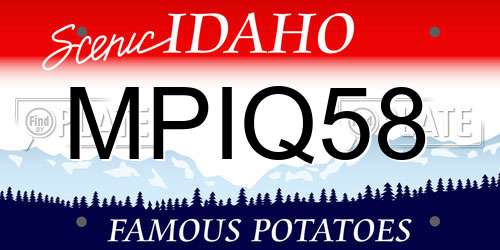 MPIQ58 Idaho License Plate