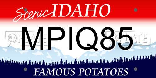 MPIQ85 Idaho License Plate