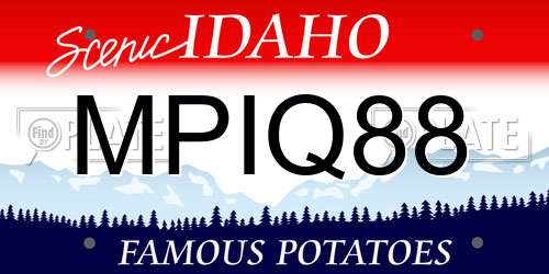 MPIQ88 Idaho License Plate