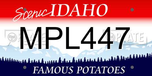 MPL447 Idaho License Plate