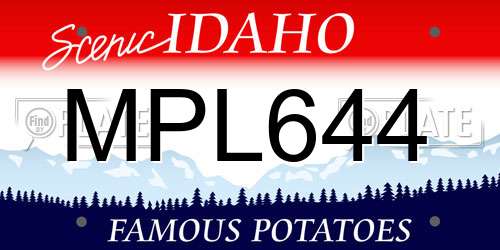 MPL644 Idaho License Plate