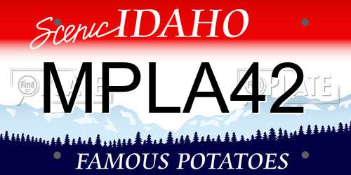 MPLA42 Idaho License Plate