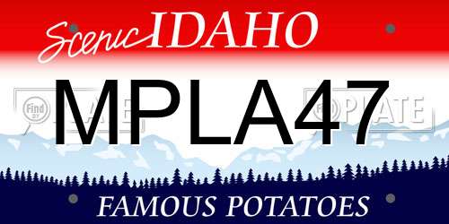 MPLA47 Idaho License Plate