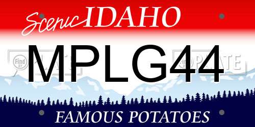MPLG44 Idaho License Plate