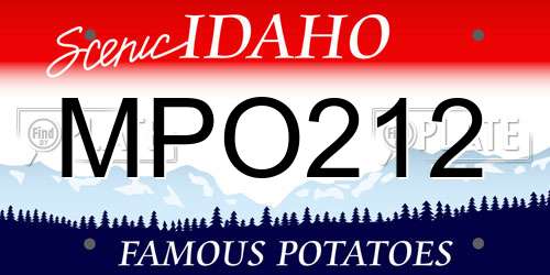 MPO212 Idaho License Plate