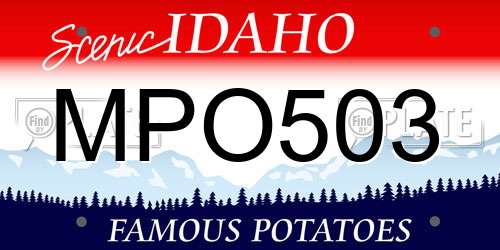 MPO503 Idaho License Plate