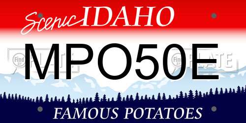 MPO50E Idaho License Plate