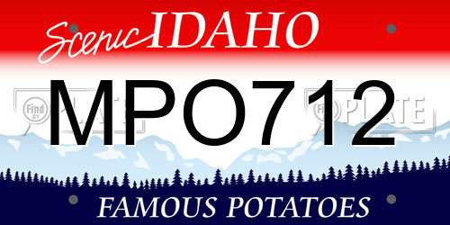 MPO712 Idaho License Plate