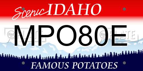 MPO80E Idaho License Plate