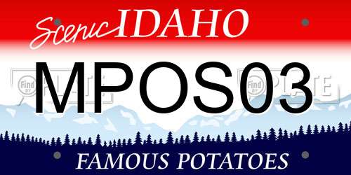 MPOS03 Idaho License Plate