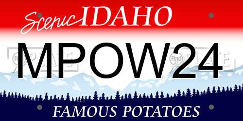 MPOW24 Idaho License Plate