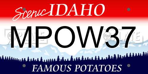 MPOW37 Idaho License Plate