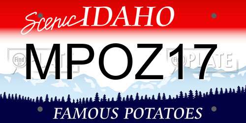 MPOZ17 Idaho License Plate