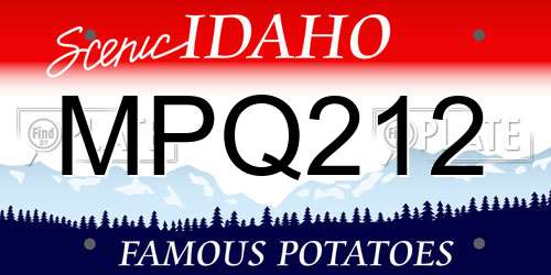 MPQ212 Idaho License Plate