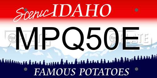 MPQ50E Idaho License Plate