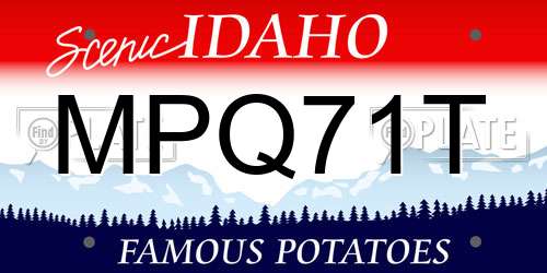 MPQ71T Idaho License Plate