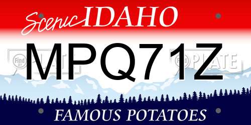 MPQ71Z Idaho License Plate