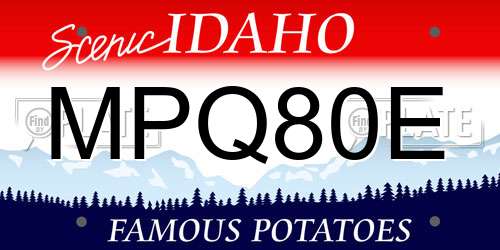 MPQ80E Idaho License Plate