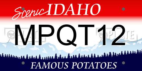 MPQT12 Idaho License Plate
