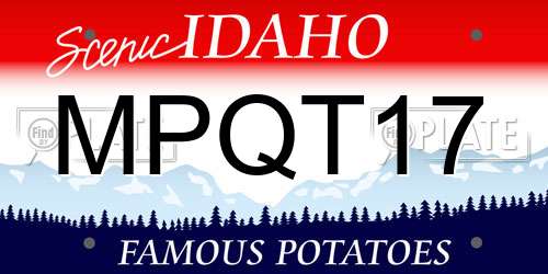 MPQT17 Idaho License Plate
