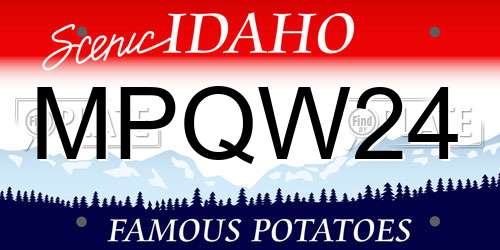MPQW24 Idaho License Plate