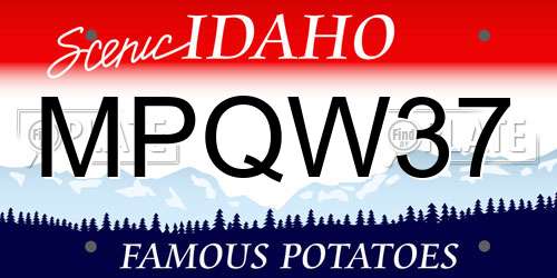 MPQW37 Idaho License Plate