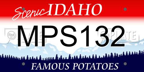 MPS132 Idaho License Plate