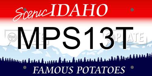 MPS13T Idaho License Plate