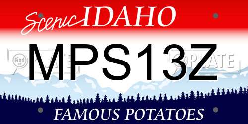 MPS13Z Idaho License Plate