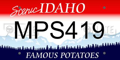 MPS419 Idaho License Plate