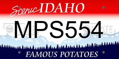 MPS554 Idaho License Plate