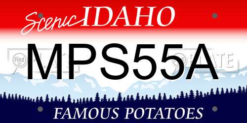 MPS55A Idaho License Plate
