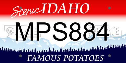 MPS884 Idaho License Plate