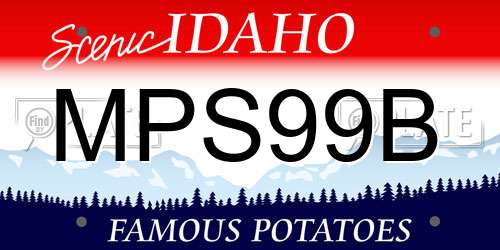 MPS99B Idaho License Plate