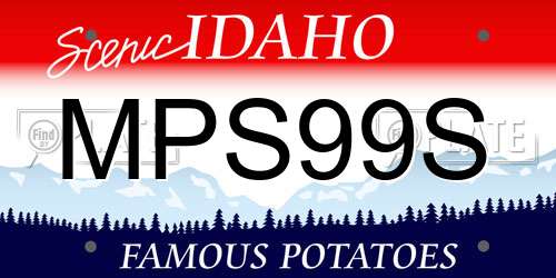 MPS99S Idaho License Plate