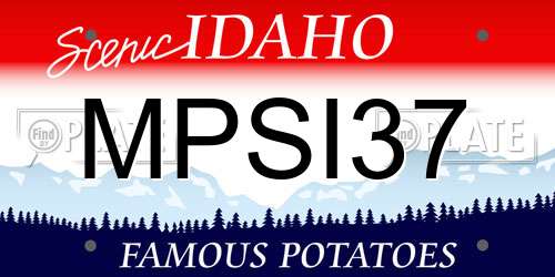 MPSI37 Idaho License Plate