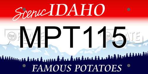 MPT115 Idaho License Plate