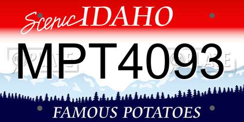 MPT4093 Idaho License Plate