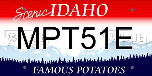 MPT51E Idaho License Plate